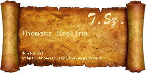 Thomasz Szelina névjegykártya